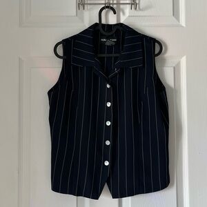 NWOT Women's Halston Sleeveless Blazer in Navy size 8